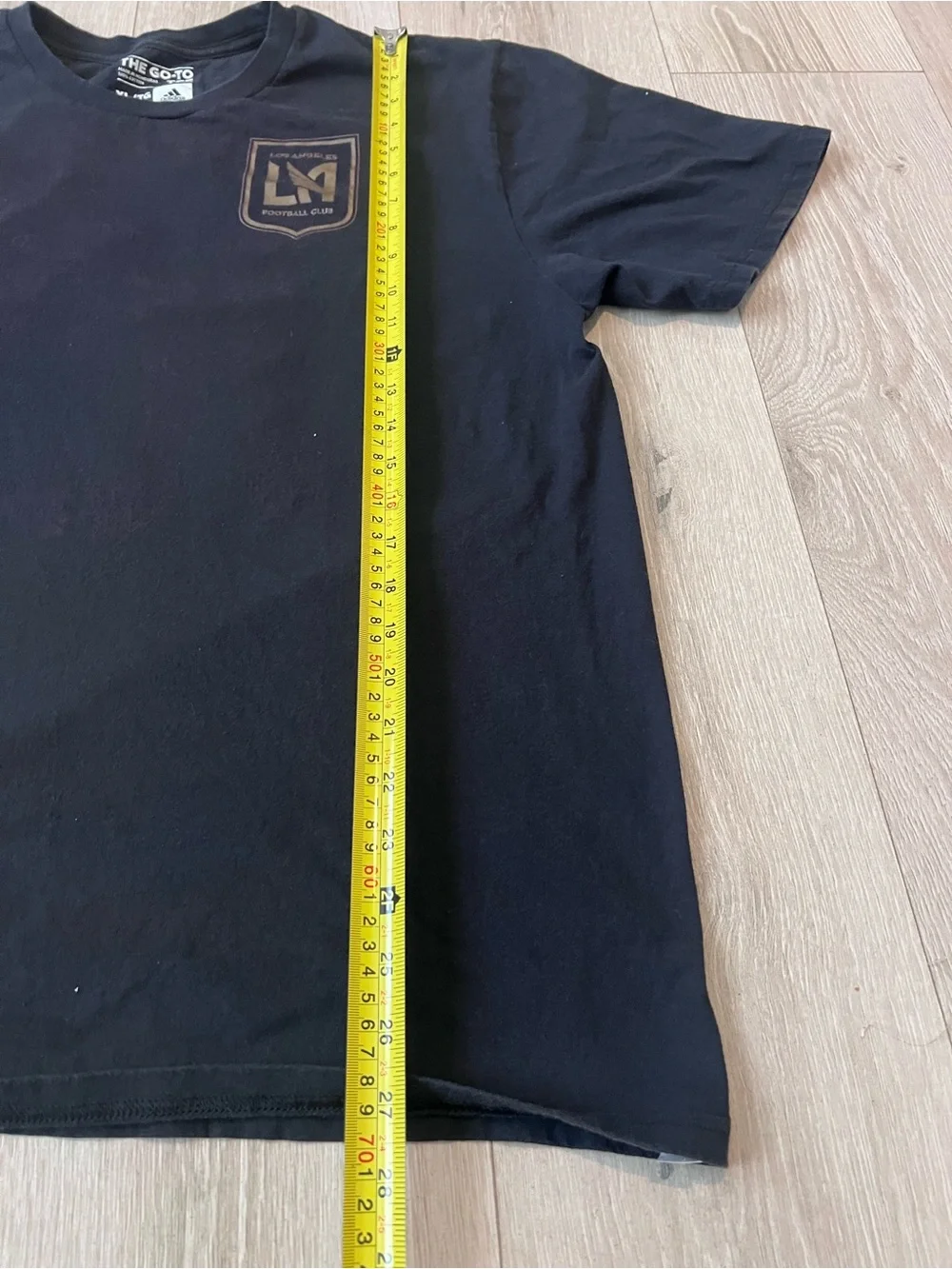 adidas Black LAFC Short-Sleeve Logo Tee with Gold Accents